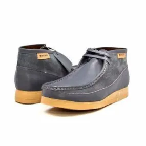 British Walkers New Castle Wallabee Boots Men's Gray Leather and Suede