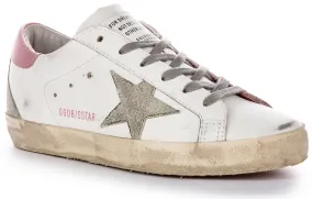 Golden Goose Super Star In White Pink For Women